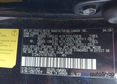 2009 Lexus Rx 350 z USA, uszkodzony, nr VIN 2T2HK31U19C108013